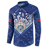 Toa Samoa Rugby Custom Button Sweatshirt Samoan Pride With Tribal Pattern - Polynesian Pride