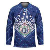 Toa Samoa Rugby Custom Hockey Jersey Samoan Pride With Tribal Pattern LT05 Unisex Blue - Polynesian Pride