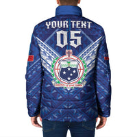 Toa Samoa Rugby Custom Padded Jacket Samoan Pride With Tribal Pattern - Polynesian Pride