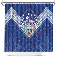 Toa Samoa Rugby Shower Curtain Samoan Pride With Tribal Pattern - Polynesian Pride