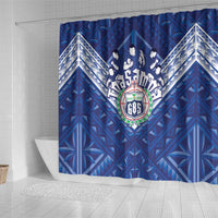 Toa Samoa Rugby Shower Curtain Samoan Pride With Tribal Pattern - Polynesian Pride