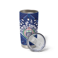 Toa Samoa Rugby Custom Tumbler Cup Samoan Pride With Tribal Pattern - Polynesian Pride
