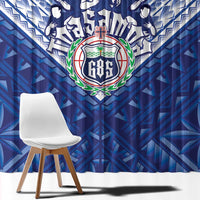 Toa Samoa Rugby Window Curtain Samoan Pride With Tribal Pattern - Polynesian Pride