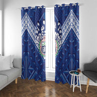 Toa Samoa Rugby Window Curtain Samoan Pride With Tribal Pattern - Polynesian Pride