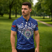 Toa Samoa Rugby Custom Zipper Polo Shirt Samoan Pride With Tribal Pattern LT05 - Polynesian Pride