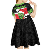 New Zealand Funny Christmas Kid Short Sleeve Dress Maori Tiki