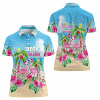 Hawaii Christmas Women Polo Shirt Deck The Palms Holiday Flamingos LT05 - Polynesian Pride