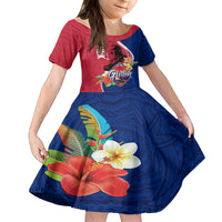 Guam Martin Luther King Jr Day Family Matching Tank Maxi Dress and Hawaiian Shirt LT05 Daughter's Dress Red - Polynesian Pride