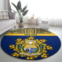 Repubrikin Naoero Independence Day Round Carpet Tamanu With Coat Of Arms LT05 - Polynesian Pride