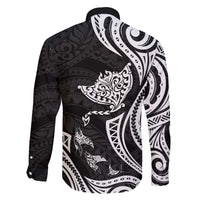 Hawaii Manta Ray Family Matching Summer Maxi Dress and Hawaiian Shirt Polynesian Art Tattoo LT05 - Polynesian Pride