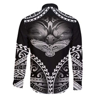 Hawaiian Hawk Family Matching Long Sleeve Bodycon Dress and Hawaiian Shirt Polynesian Pattern Style
