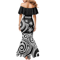 Hawaii Ohana Means Family Family Matching Mermaid Dress and Hawaiian Shirt Sea Turtle Polynesian Style