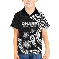 Hawaii Ohana Means Family Kid Hawaiian Shirt Sea Turtle Polynesian Style