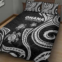 Hawaii Ohana Means Family Quilt Bed Set Sea Turtle Polynesian Style