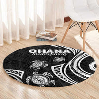 Hawaii Ohana Means Family Round Carpet Sea Turtle Polynesian Style
