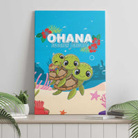 Ohana Hawaii Canvas Wall Art Kawaii Family Turtle