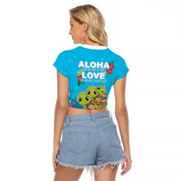Ohana Hawaii Raglan Cropped T Shirt Kawaii Family Turtle