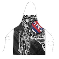 Hawaii King Flag Apron Hawaiian Maile Lei LT05 Black - Polynesian Pride