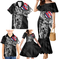 Hawaii King Flag Family Matching Mermaid Dress and Hawaiian Shirt Hawaiian Maile Lei - Polynesian Pride