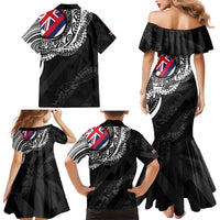 Hawaii King Flag Family Matching Mermaid Dress and Hawaiian Shirt Hawaiian Maile Lei - Polynesian Pride