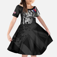 Hawaii King Flag Family Matching Off The Shoulder Long Sleeve Dress and Hawaiian Shirt Hawaiian Maile Lei - Polynesian Pride