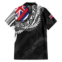 Hawaii King Flag Family Matching Off Shoulder Maxi Dress and Hawaiian Shirt Hawaiian Maile Lei - Polynesian Pride