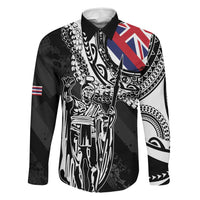 Hawaii King Flag Family Matching Short Sleeve Bodycon Dress and Hawaiian Shirt Hawaiian Maile Lei - Polynesian Pride