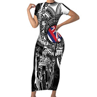 Hawaii King Flag Family Matching Short Sleeve Bodycon Dress and Hawaiian Shirt Hawaiian Maile Lei - Polynesian Pride