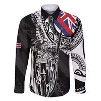 Hawaii King Flag Family Matching Summer Maxi Dress and Hawaiian Shirt Hawaiian Maile Lei - Polynesian Pride