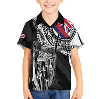 Hawaii King Flag Family Matching Summer Maxi Dress and Hawaiian Shirt Hawaiian Maile Lei - Polynesian Pride