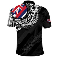 Hawaii King Flag Polo Shirt Hawaiian Maile Lei - Polynesian Pride
