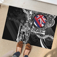 Hawaii King Flag Rubber Doormat Hawaiian Maile Lei - Polynesian Pride