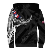 Hawaii King Flag Sherpa Hoodie Hawaiian Maile Lei - Polynesian Pride