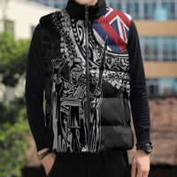 Hawaii King Flag Sleeveless Puffer Jacket Hawaiian Maile Lei - Polynesian Pride
