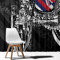 Hawaii King Flag Window Curtain Hawaiian Maile Lei - Polynesian Pride