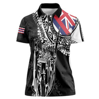 Hawaii King Flag Women Polo Shirt Hawaiian Maile Lei - Polynesian Pride