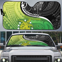 New Zealand Cook Islands Auto Sun Shade Maori Tiki With Circle Stars Turtle - Polynesian Pride