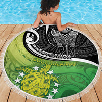 New Zealand Cook Islands Beach Blanket Maori Tiki With Circle Stars Turtle - Polynesian Pride