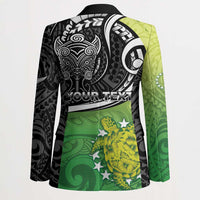 Custom New Zealand Cook Islands Blazer Maori Tiki With Circle Stars Turtle - Polynesian Pride