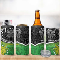Custom New Zealand Cook Islands 4 in 1 Can Cooler Tumbler Maori Tiki With Circle Stars Turtle - Polynesian Pride