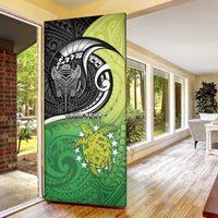 Custom New Zealand Cook Islands Door Cover Maori Tiki With Circle Stars Turtle - Polynesian Pride