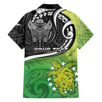 Custom New Zealand Cook Islands Family Matching Off Shoulder Maxi Dress and Hawaiian Shirt Maori Tiki With Circle Stars Turtle - Polynesian Pride