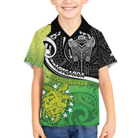Custom New Zealand Cook Islands Family Matching Puletasi and Hawaiian Shirt Maori Tiki With Circle Stars Turtle - Polynesian Pride