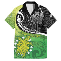 Custom New Zealand Cook Islands Family Matching Short Sleeve Bodycon Dress and Hawaiian Shirt Maori Tiki With Circle Stars Turtle - Polynesian Pride