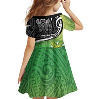 Custom New Zealand Cook Islands Family Matching Tank Maxi Dress and Hawaiian Shirt Maori Tiki With Circle Stars Turtle - Polynesian Pride