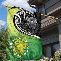 New Zealand Cook Islands Garden Flag Maori Tiki With Circle Stars Turtle - Polynesian Pride