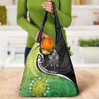 New Zealand Cook Islands Grocery Bag Maori Tiki With Circle Stars Turtle - Polynesian Pride