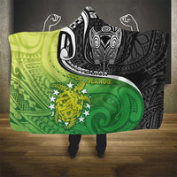 New Zealand Cook Islands Hooded Blanket Maori Tiki With Circle Stars Turtle - Polynesian Pride