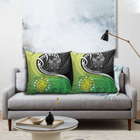 New Zealand Cook Islands Pillow Cover Maori Tiki With Circle Stars Turtle - Polynesian Pride