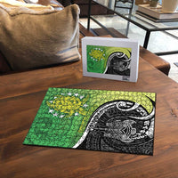 New Zealand Cook Islands Puzzle Maori Tiki With Circle Stars Turtle - Polynesian Pride